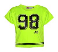 A2Z 4 Kids Girls Top Kids 98 Trendy T Shirt - New Crop Top 98 Neon Green 9-10