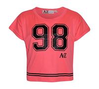 A2Z 4 Kids Girls Top Kids 98 Trendy T Shirt - New Crop Top 98 Neon Pink 9-10