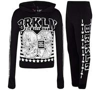 A2Z 4 Kids Girls Top Kids Designer's Brooklyn 93 Trendy - Brkln 93 Hooded Set Black 7-8