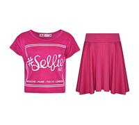 A2Z 4 Kids Girls Top Kids Selfie Stylish - New Crop Top Selfie Skirt Pink 11-12