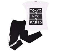 A2Z 4 Kids Girls Top Kids Tokyo, NYC, Paris Trendy T Shirt Tops - Tokyo Set 331 Black 7-8