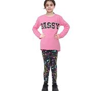 A2Z 4 Kids Girls Top Legging Set Soft Stretchy Trendy - Sassy Set 334 L/S Baby Pink 11-12