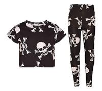 A2Z 4 Kids Girls Tops Kids Skull Cross Bones - Skull. Crop Legging 7-8