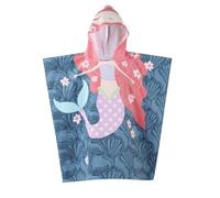A2Z 4 Kids Girls Towel Poncho Mermaid Cotton Absorbent Hooded Towel Bathrobe Swimming Wrap Changing Robe Comfortable Lightweight Soft Feel Bath Towel Beach Poncho For Kids