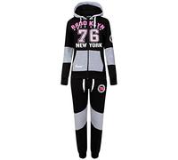 A2Z 4 Kids Girls Tracksuit Brooklyn 76 New York Top Zipped Hooded Top Bottoms Gym - T.S Brooklyn 86 Black 9-10