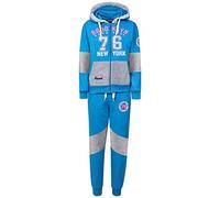 A2Z 4 Kids Girls Tracksuit Brooklyn 76 New York Top Zipped Hooded Top Bottoms Gym - T.S Brooklyn 86 Turquoise 9-10