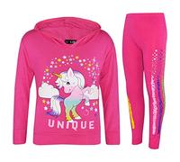 A2Z 4 Kids Girls Tracksuit Rainbow Unicron Dabbing Unicorn - Unicorn Hooded Set 228 Pink 9-10
