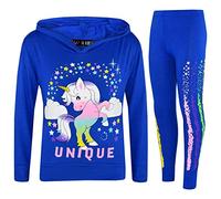 A2Z 4 Kids Girls Tracksuit Rainbow Unicron Dabbing Unicorn - Unicorn Hooded Set 228 Royal 13