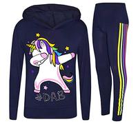 A2Z 4 Kids Girls Unicorn Hoodie Leggings Lounge Outfit Rainbow Stripe 7-13 | Long Sleeve Drawstring Elasticated Waist Two Piece Stretch Activewear