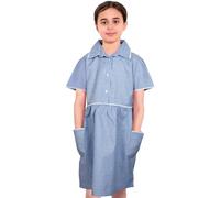 A2Z 4 Kids Girls Uniform School Dress Soft Comfortable - UF Dress 699 Blue 6-7