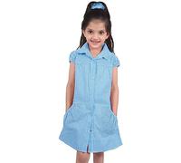 A2Z 4 Kids Girls Uniform School Dress Soft Gingham Check Printed - Uniform Dress 647 Blue 9-10
