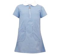 A2Z 4 Kids Girls Uniform School Dress Soft Short Sleeves Comfortable Gingham - UF Dress 860 Blue 5-6