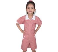 A2Z 4 Kids Girls Uniform School Playsuit Soft Comfortable Gingham - UF Playsuit 855 Red 3-4