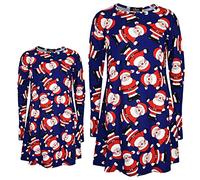 A2Z 4 Kids Girls Xmas Santa Dress Novelty Christmas Santa Long Sleeves Flared Knee Length Xmas Party Gift Fashion Festive Dresses Age 2-13 Years