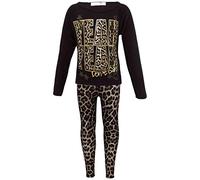 A2Z 4 Kids Girls YEAH YEAH Outfit Set Long Sleeve Top - Yeah Yeah Set Black 7-8