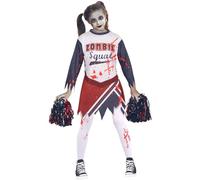 A2Z 4 Kids Girls Zombie Cheerleader Halloween Attire Top Shredded - Zombie Squad Set 346._12-14