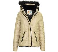 A2Z 4 Kids Girsl Padded Puffer Quilted Coat Faux Fur Collar Detachable Hood - Jacket Puffer 411 Stone 13