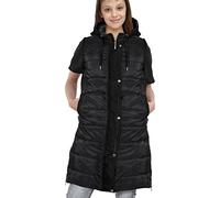 A2Z 4 Kids Hooded Quilted Long Gilet Sleeveless Jacket Girls | Zip Front Padded High Neck Side Pockets Longline Outerwear