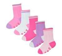 A2Z 4 Kids Infant Baby Boys Girls Heel and Toe Socks With Gripper Pack of 5 Cotton - Socks AZ857 Plain D 5 Pack 12-24 M