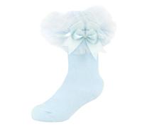 A2Z 4 Kids Infant Baby Girls Tutu Socks with Bow Frilly Cotton Comfortable - Socks AZ867 Blue 0-3 M