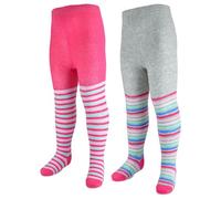 A2Z 4 Kids Infant Toddler Baby Girls Cotton Rich Pack Of 2 Tights Comfortable - Tights AZ763 2 Pack Stripes 18-24 Month