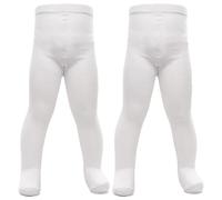 A2Z 4 Kids Infant Toddler Baby Girls Cotton Rich Pack Of 2 Tights Comfortable - Tights AZ9011 2 Pack White 0-6 M