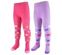 A2Z 4 Kids Infant Toddler Baby Girls Cotton Rich Pack Of 2 Tights Comfortable - Tights AZ973 2 Pack Cat/Btfy 6-12 M