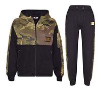 A2Z 4 Kids Kids Boys Girls Tracksuit A2Z Badged Camouflage Hooded Top Botom - T.S Camo 603 Green 9-10