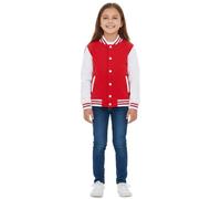 A2Z 4 Kids Kids Girls Boys Baseball Jacket Varsity Style - B.B Plain Jacket Red. 3-4