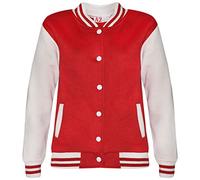 A2Z 4 Kids Kids Girls Boys Baseball Jacket Varsity Style - B.B Plain Jacket Red. 7-8