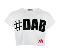 A2Z 4 Kids Kids Girls Crop Top #DAB 100% Cotton Summer - Crop Top #DAB White 11-12