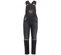 A2Z 4 Kids Kids Girls Denim Dungaree Knee Ripped - Girls Dungaree D79 Black._ 9-10