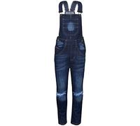 A2Z 4 Kids Kids Girls Denim Dungaree Knee Ripped - Girls Dungaree D79 Dark Blue._ 3-4