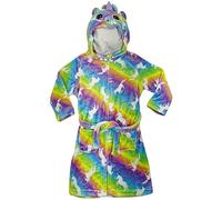 A2Z 4 Kids Kids Girls Dressing Gown Soft Fluffy Plush Xmas Cosplay Costume - Bathrobe 124 Rainbow 11-12