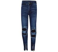 A2Z 4 Kids Kids Girls Stretchy Trendy Jeans Ripped Knee -Girls Jeans JN27 Dark Blue 13