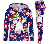 A2Z 4 Kids Kids Girls Tracksuit Santa Snowman Unicron Dab - Xmas Hooded Set Royal Santa 7-8