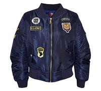 A2Z 4 Kids Kids Jacket Unisex Badges Bomber Padded Zip Up Biker Jacktes MA1 Coats New Age 2 3 4 5 6 7 8 9 10 11 12 13 Years