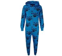 A2Z 4 Kids Kids Unisex Kids Unisex Skull & Cross Bone Print - Skull Onesie Teal & Black 9-10