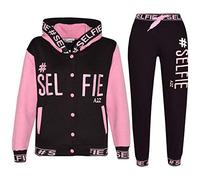 A2Z 4 Kids Kids Unisex Tracksuit Zipped Top Hoodie & Botom - T.S Selfie 004 Baby Pink 13