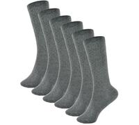 A2Z 4 Kids Knee High Socks Pack of 6 Premium Cotton Rich Plain School Socks Long Breathable Girls and Boys Socks - Socks AZ453 Grey 6 Pack 11-14