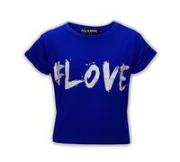 A2Z 4 Kids #Love Printed Crop Top Short Sleeves - Love Crop Top Royal 7-8