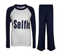 A2Z 4 Kids Mädchen #Selfie-Print Pyjama-Set Langarm Baumwoll-PJS Kinder-Loungewear - PJS #Selfie Navy 13