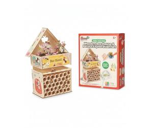 A2Z 4 Kids Make Your Own Wooden Bee House Kit DIY Bee Hotel Nature Exploration STEM Craft Set with Wooden Pieces Tubes & Stickers Garden Wildlife Activity Gift for Boys & Girls for Children 6+