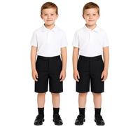 A2Z 4 Kids Pack of 2 Boys Plain School Uniform Shorts Knee Length - UF Shorts 2 Pack Black 5-6