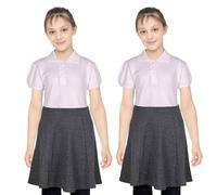 A2Z 4 Kids Pack of 2 Girls Plain School Uniform Skater Skirts Knee Length - UF Skirt 2 Pack Grey 7-8