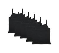 A2Z 4 Kids Pack of 5 Girls Plain Cami Vest Sleeveless - Vest 014 Black 5 Pack 7-8