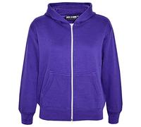 A2Z 4 Kids Plain Full Zip Hoodie for Girls & Boys Long Sleeve - Zipper Purple 9-10