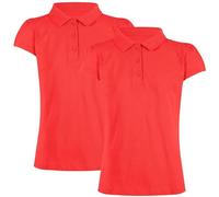 A2Z 4 Kids Plain - Girls Polo Shirt Red 2 Pack 15-16