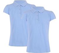 A2Z 4 Kids Plain - Girls Polo Shirt Sky Blue 2 Pack 15-16