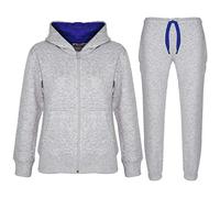 A2Z 4 Kids Plain Tracksuit Contrast - T.S Contrast Trim Grey & Royal 13